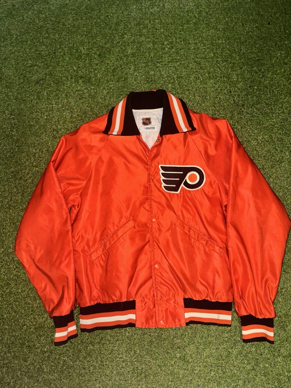 Vintage Starter Philadelphia Flyers Satin 80s Jacket Size L NHL